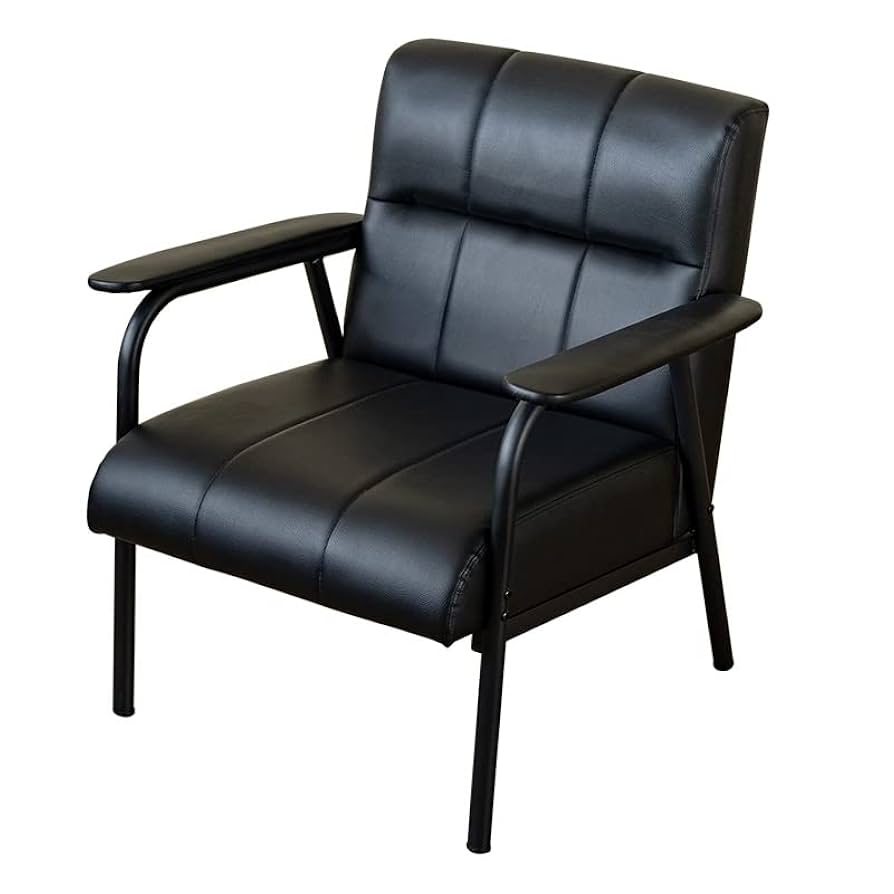 Elma　1Pソファ　ブラック Amazon｜Elmaソファー 1人用 ブラック PVC 肘付き AX-E65BK